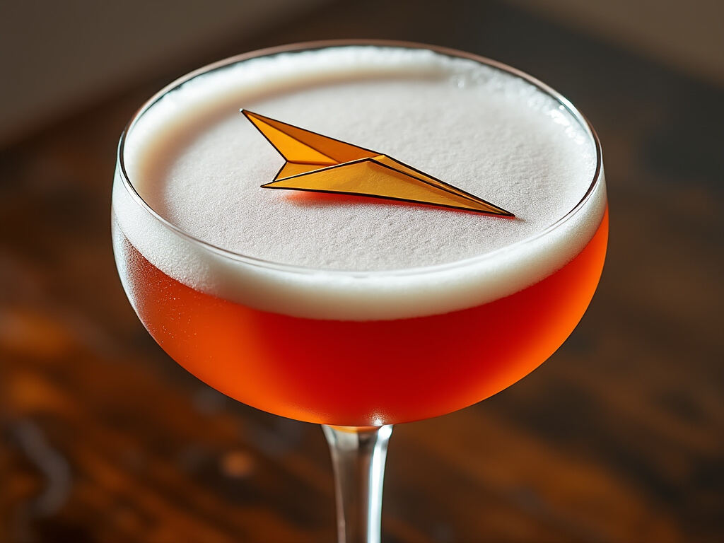 Paper Plane cocktail in a coupe